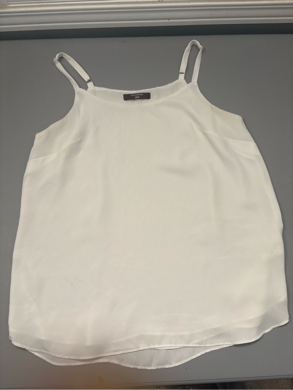 Denver Hayes White Double-Layer Spaghetti Strap Cami